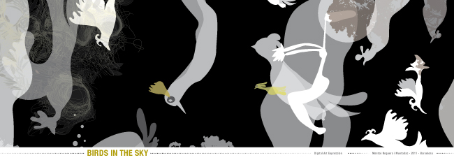 BIrds in the sky, illustrated by Montse Noguera